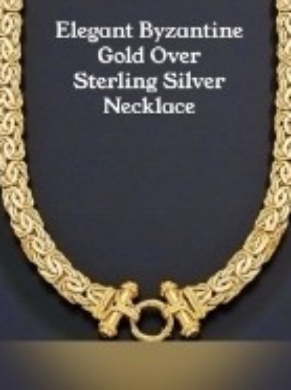 Elegant Gold Over Sterling Silver Byzantine Link Necklace w/ Fashion Clasp 18”